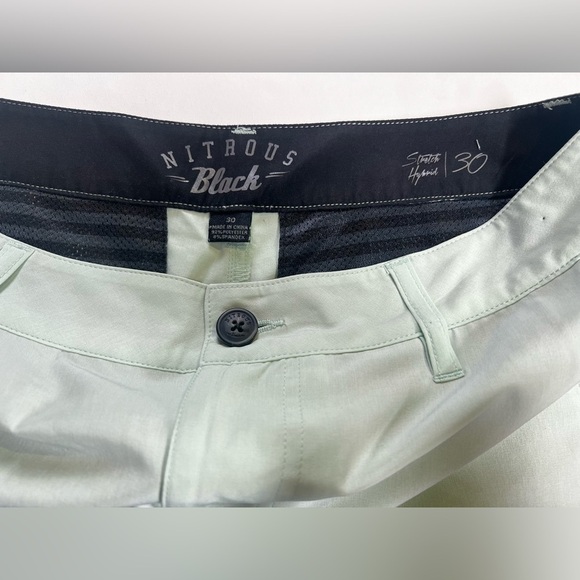 NITROUS BLACK Men's mint green flat front board shorts size 30 - Picture 11 of 12